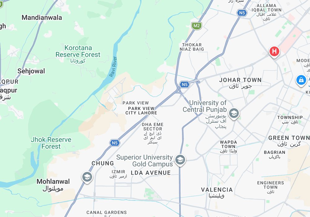 Map showing the nursery location